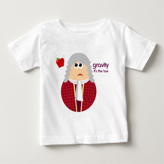 Funny Isaac Newton Baby Tshirt (Voorkant)