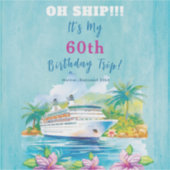 Funny Island Beach 60th Birthday Cruise Sticker (Voorkant)
