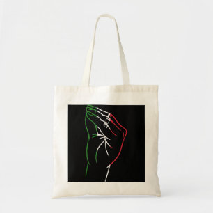 Funny Italiaanse hand Gesture Italiaanse vlag Ital Tote Bag