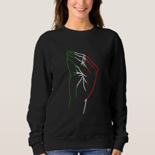 Funny Italiaanse hand Gesture Italiaanse vlag Ital Trui