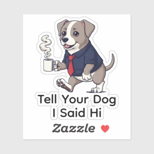Funny Italian Greyhound Business Suit Coffee Sticker (Vel)