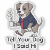 Funny Italian Greyhound Business Suit Coffee Sticker (Voorkant)