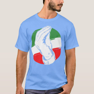 Funny Italy Flag Rome Italiaanse Gesture Pizza Flo T-shirt