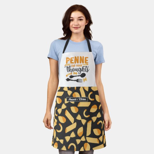 Funny Italy Food Pun Chef Cooking Pasta Pattern Schort (Gedragen)