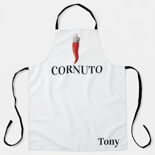 Funny Italy Red Horn Pendant Schort (Voorkant)