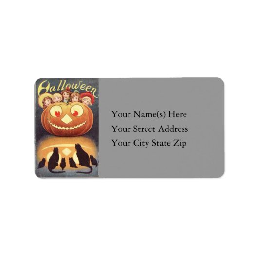Funny Jack O Lantern  Adres Label (Voorkant)