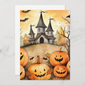 Funny Jack O’Lanterns Bats Halloween Card Feestdagenkaart (Voorkant / Achterkant)