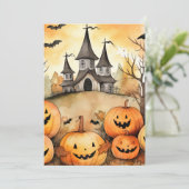Funny Jack O’Lanterns Bats Halloween Card Feestdagenkaart (Staand voorkant)