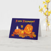 Funny Jack O'Lantern Halloween Kaart (Gele Bloem)