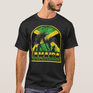 Funny Jamaica Flag Palm Summer Vacation automobile T-shirt