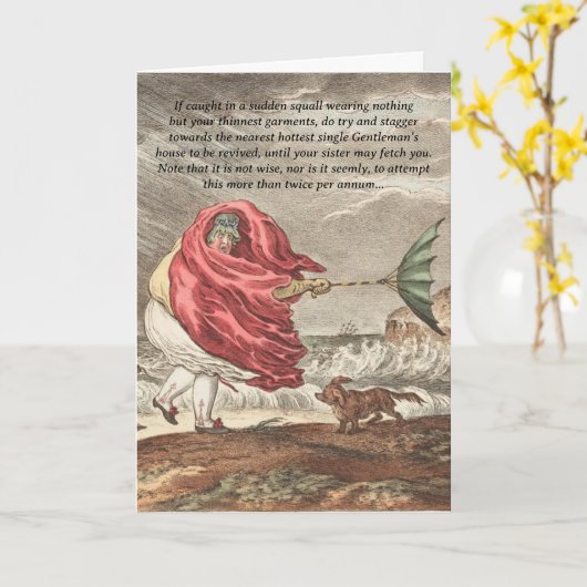 Funny Jane Austen Romance Tips Kaart (Gele Bloem)