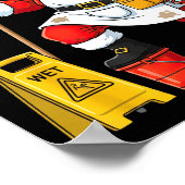 Funny Janitor Santa Christmas Graphic Cleaner Clea Poster (Hoek)