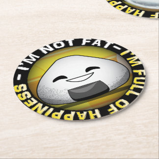 Funny japanese riceball ronde kartonnen onderzetter