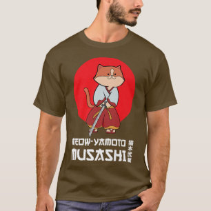 Funny Japans Samurai Cat Cute Kawaii Anime Cat T-shirt
