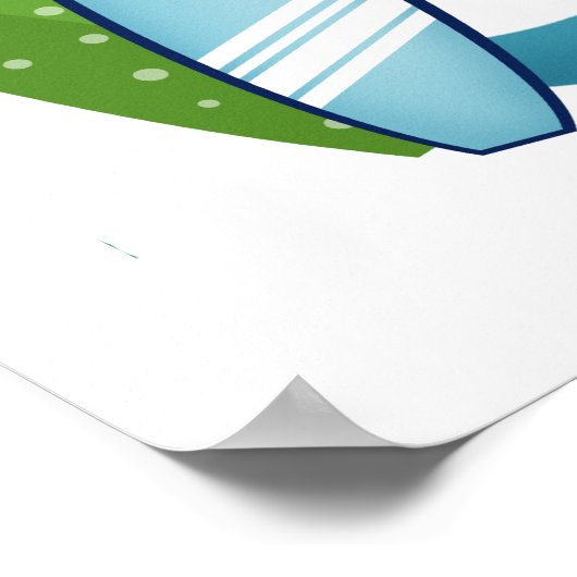 Funny Jawsome Shark Surfboard Kinderen Poster (Hoek)