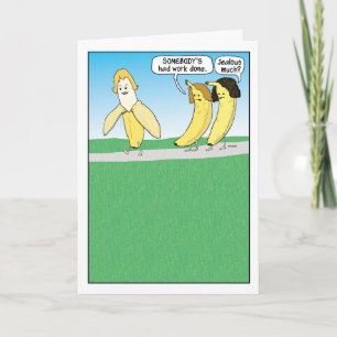 Funny Jealous Banana Birthday Kaart