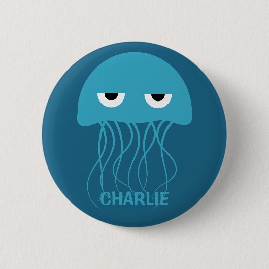 Funny Jellyfish aangepaste knoppen Ronde Button 5,7 Cm (Voorkant)