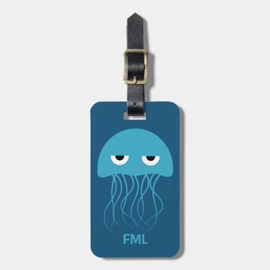 Funny Jellyfish custom bagagelabel (Voorkant verticaal)