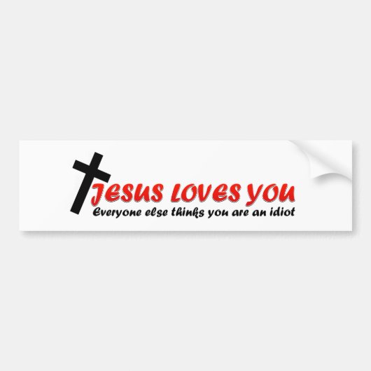 Funny Jesus Bumpersticker (Voorkant)
