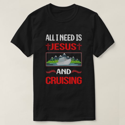 Funny Jesus Cruising T-shirt (Design voorkant)