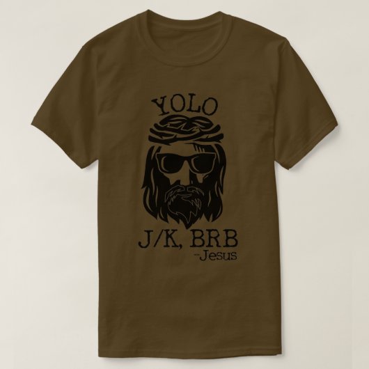 Funny Jesus Easter YOLO JK BRB Textiel T-shirt (Design voorkant)