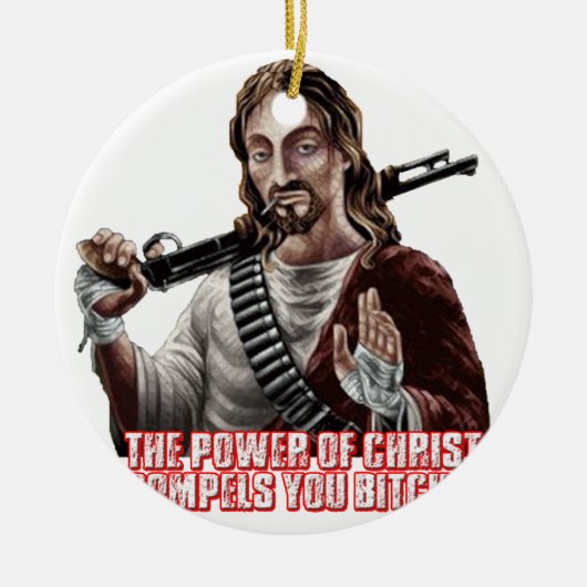 Funny jesus keramisch ornament (Voorkant)