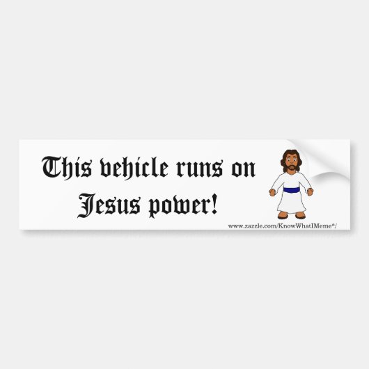 Funny Jesus Power Bumpersticker (Voorkant)