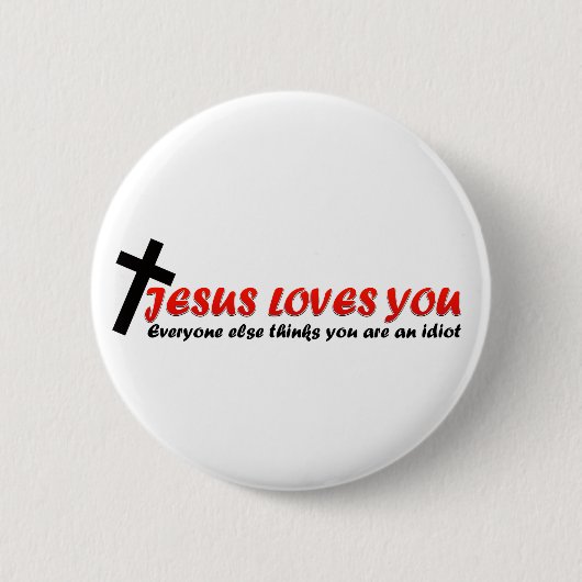 Funny Jesus Ronde Button 5,7 Cm (Voorkant)