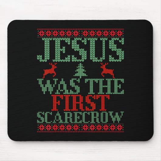 Funny Jesus Was The First Ecrow Ugly Sweater Style Muismat (Voorkant)