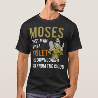Funny Jewish Passover Moses Tablet Data Cloud Comp T-shirt