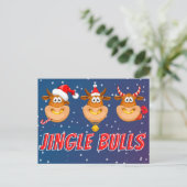 Funny Jingle Bulls Carte postale de Noël (Debout devant)
