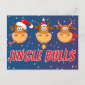 Funny Jingle Bulls Carte postale de Noël (Devant)