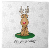 Funny Jingle Deze rode neus rendiertje Tegeltje (Voorkant)