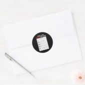 Funny Job Application Form Y Halloween Costume Ronde Sticker (Envelop)