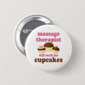 Funny Job Chocolate Massage Therapist Ronde Button 5,7 Cm (Voorkant /achterkant)