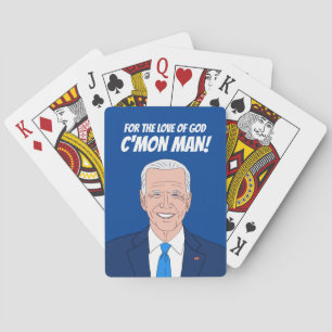 Funny Joe Biden cartoon en humoristische politiek Pokerkaarten