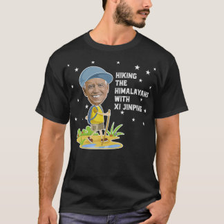 Funny Joe Biden die de Himalaya met Xi Jinp aan he T-shirt