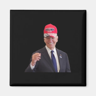 Funny Joe Biden Dons Trump 2024 Pet Magneet