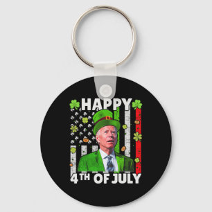 Funny Joe Biden Happy 4 juli verward met St Patr Sleutelhanger