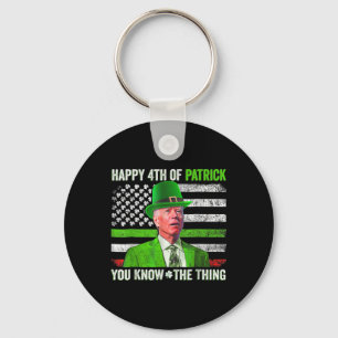 Funny Joe Biden Happy 4 juli verward met St Patr Sleutelhanger