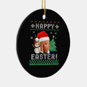 Funny Joe Biden Happy Paast Ugly Kerstmis Keramisch Ornament (Rechts)