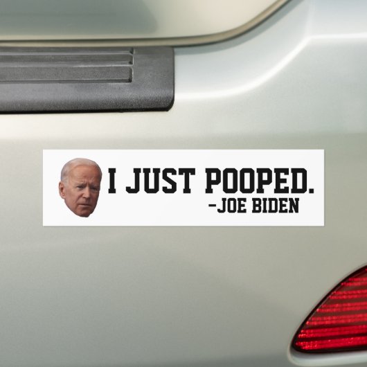 FUNNY JOE BIDEN I POOPTE BUMPERSTICKERS (Op auto)