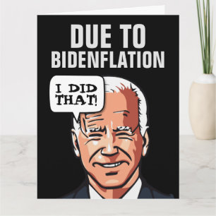 FUNNY JOE BIDEN INFLATION BIRTHDAY WENSKAART KAART
