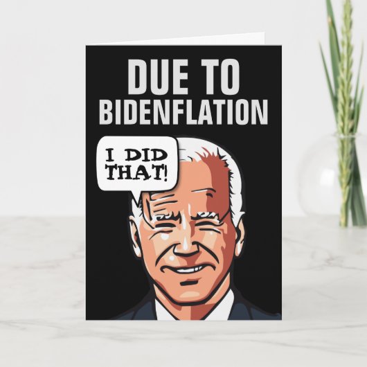 FUNNY JOE BIDEN INFLATION CARTE DE RECONNAISSANCE  (Devant)