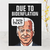 FUNNY JOE BIDEN INFLATION CARTE DE RECONNAISSANCE (Fleur jaune)