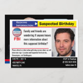 Funny Joe Biden Mannen Birthday Suspect Informatio Kaart (Voorkant / Achterkant)
