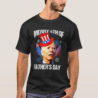 Funny Joe Biden Merry 4 juli verward vader' T-shirt