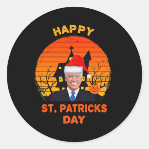 Funny Joe Biden St Patrick KerstJoe Biden Hal Ronde Sticker
