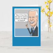 Funny Joe Biden wil terugkeren naar het fatsoen va Kaart (Gele Bloem)