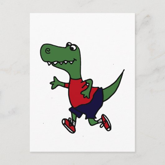 Funny Jogging Trex Dinosaur Briefkaart (Voorkant)